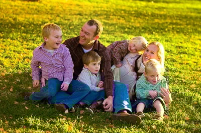 Jodie with her family smiling